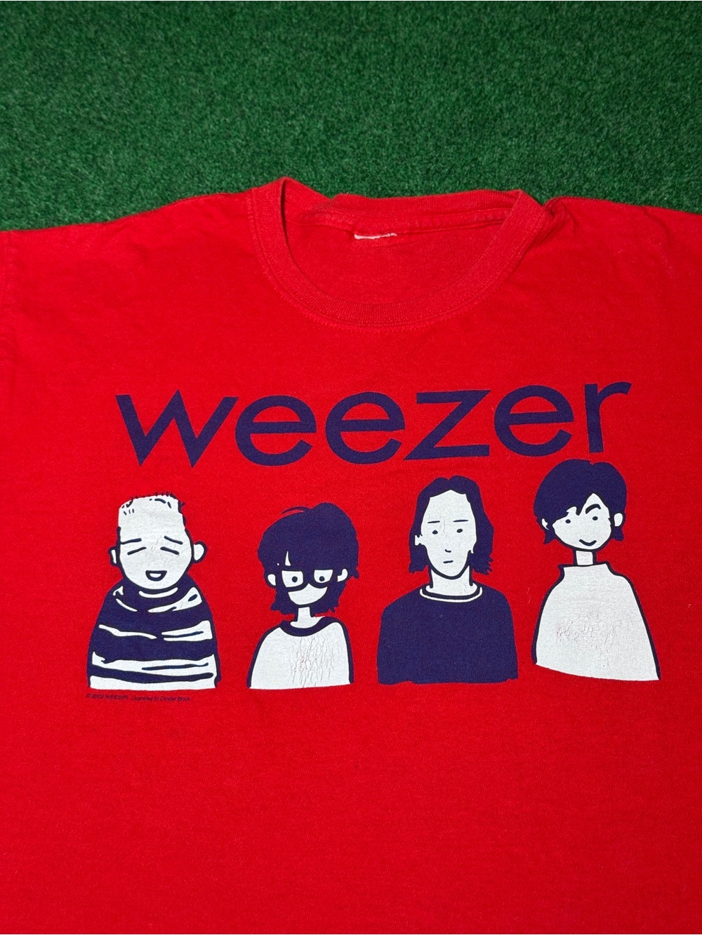 Vintage 90s Y2K Weezer T-shirt, Rare Green Album Era Tour 2002 Band Tee (Medium)